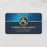 Professional Blue Water Drops Gold Faucet Plumbing Business Card at Zazzle