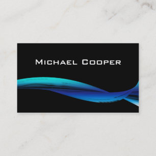 Professional Blue Wave Business Card Black