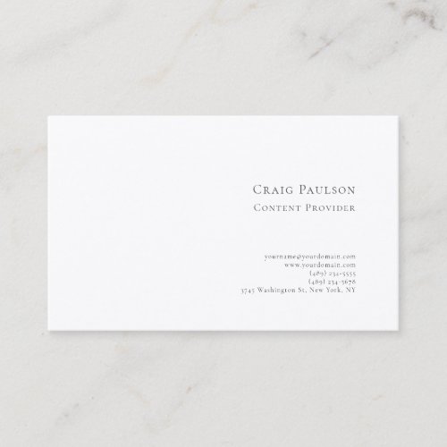 Professional Blue White Minimalist Modern Business Card