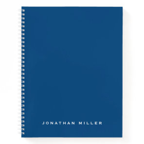 Professional Blue & White Personalized Name Notebook