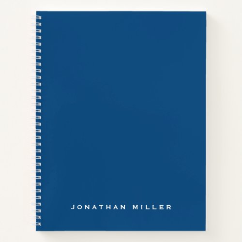 Professional Blue  White Personalized Name Notebook