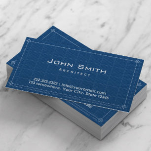 Professional Blueprint Architect Business Card