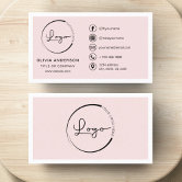 Facebook Instagram Tiktok QR Code Soft Peach Business Card