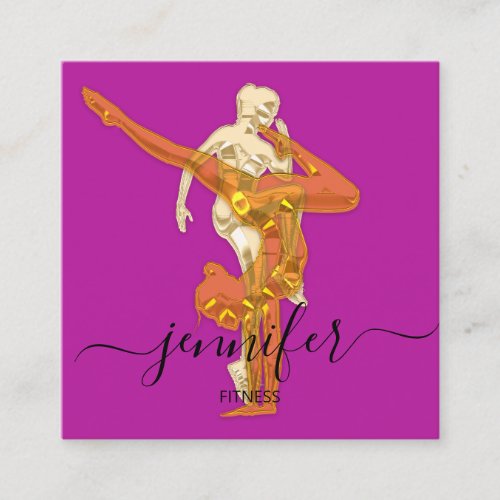 Professional Body Fitness Dance Gold Pink Couch  S Square Business Card