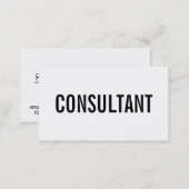 Professional bold black and white plain consultant business card (Front/Back)