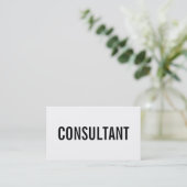 Professional bold black and white plain consultant business card (Standing Front)