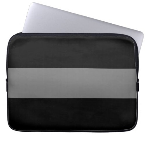 Professional Bold Black Dark Gray Wide Stripes Laptop Sleeve