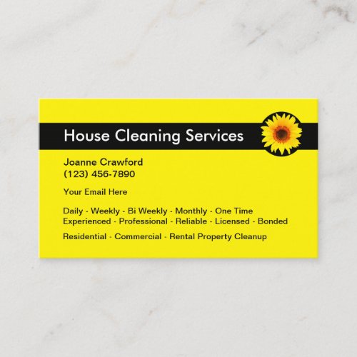 Professional Bold Double Side Cleaning Services Business Card