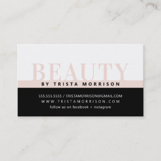 PROFESSIONAL bold job color block black blush pink Business Card