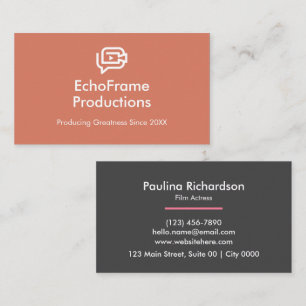 Professional Bold Modern Two Tone Terracota Black Business Card