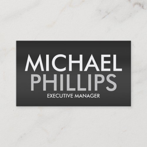 Professional Bold Text Gray Background Business Card