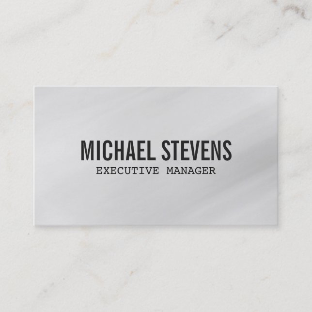 Professional Bold Text Grey Stylish Business Card (Front)