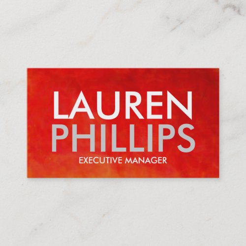 Professional Bold Text Red Abstract Art Business Card