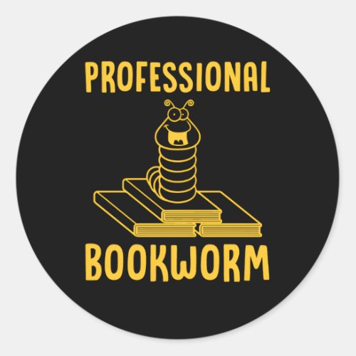 Professional Book Worm Book Reviewers And Literary Classic Round Sticker