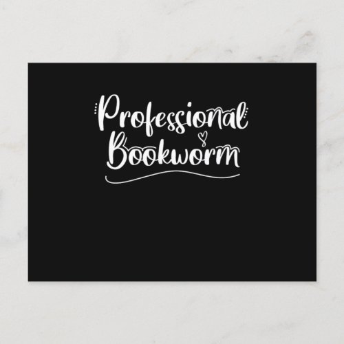 Professional Bookworm I Love Reading Books Postcard