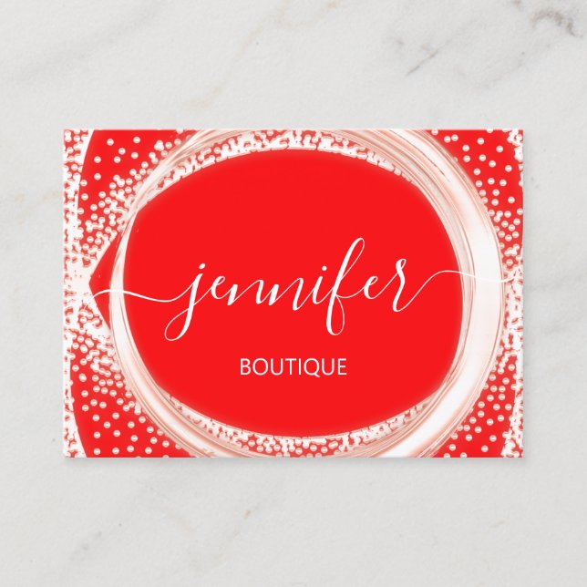 Professional Boutique Makeup  Beauty Red  Bright Business Card (Front)
