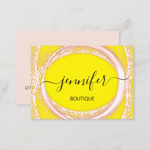 Professional Boutique Shop Beauty  Lemon Pink Business Card