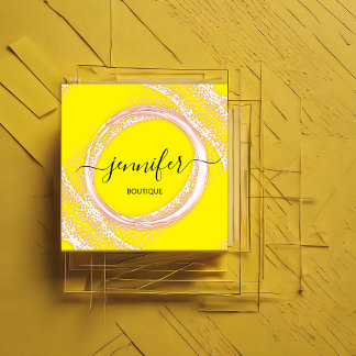 Professional Boutique Shop Beauty Lemon Rose Square Business Card
