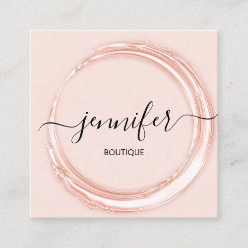 Professional Boutique Shop Beauty Makeup  Pink Square Business Card