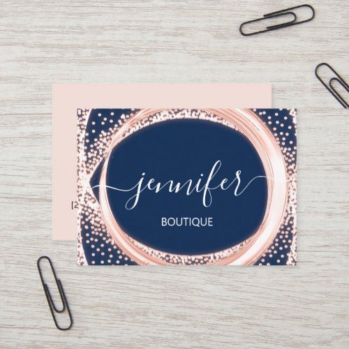 Professional Boutique Shop Beauty Pink Blue Business Card