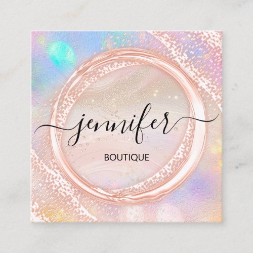 Professional Boutique Shop Beauty QR Rose Square Business Card