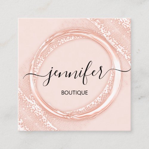 Professional Boutique Shop Beauty Rose Blush Square Business Card