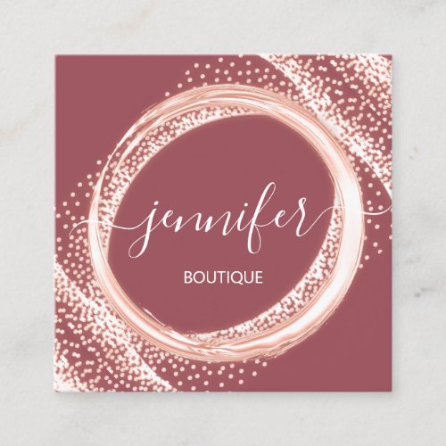 Professional Boutique Shop Beauty Rose Modern Square Business Card