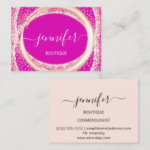 Professional Boutique Shop Beauty Rose Pink Business Card