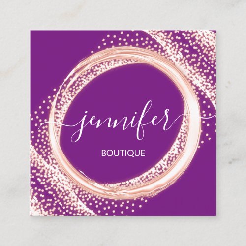 Professional Boutique Shop Beauty Rose Violet Square Business Card
