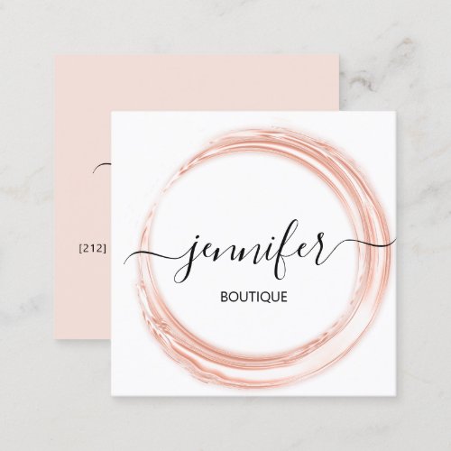 Professional Boutique Shop Beauty Rose White VIP Square Business Card