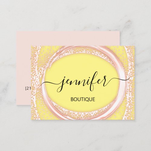 Professional Boutique Shop Beauty Rose Yellow Business Card