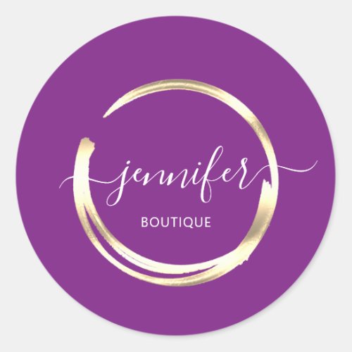Professional Boutique Shop Berry Gold Circle  Classic Round Sticker