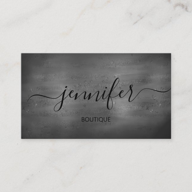 Professional Boutique Shop Gray Minimal Grunge  Business Card (Front)