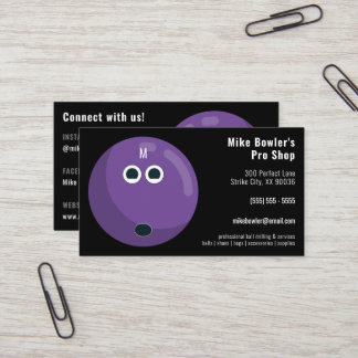 Professional Bowling Pro Shop | Black Business Card