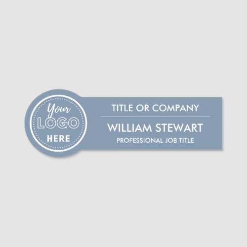 Professional Brand logo Periwinkle Employee Staff Name Tag