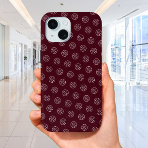 Professional Brand Pattern Logo Modern Burgundy iPhone 15 Case