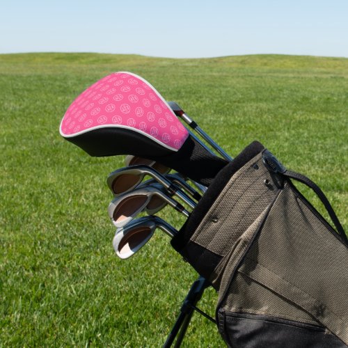 Professional Brand Pattern Logo Modern Hot Pink Golf Head Cover