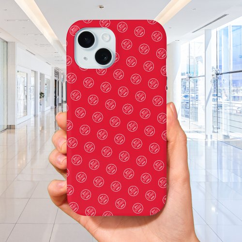 Professional Brand Pattern Logo Modern Red iPhone 15 Case