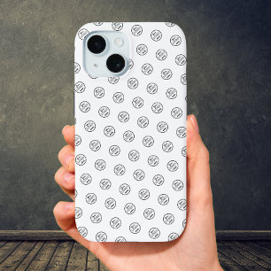 Professional Brand Pattern Logo Modern White iPhone 15 Case