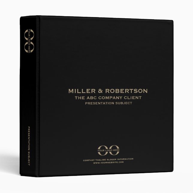 Professional Branded Business Presentation Binder (Front/Spine)