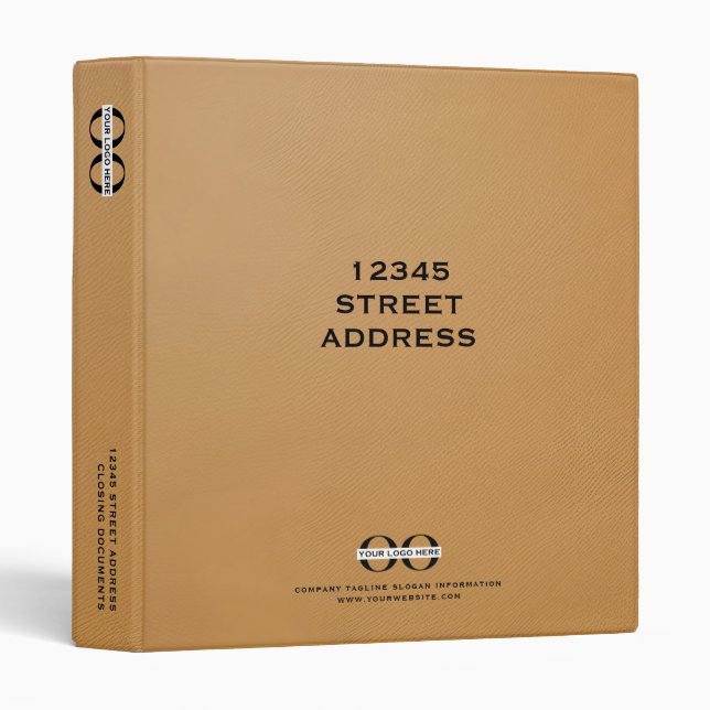 Professional Branded Closing Documents Binder (Front/Spine)