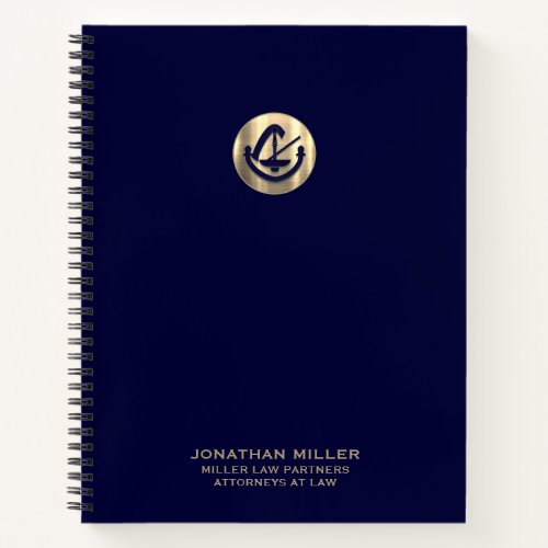 Professional Branded Notebook Gold Legal Emblem
