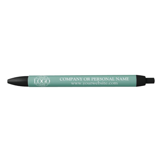 Professional Branding Corporate Teal Green Logo Pen (Front)