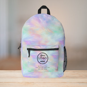 Professional Branding Logo Iridescent Opal Stylish Printed Backpack