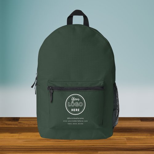 Professional Branding Minimal Forest Green Promo Printed Backpack