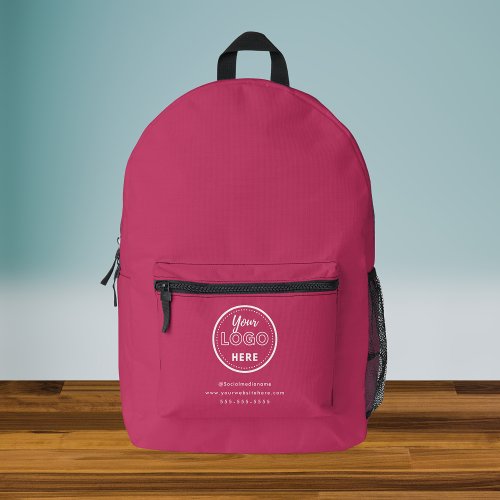 Professional Branding Minimal Hot Pink Promo Logo Printed Backpack
