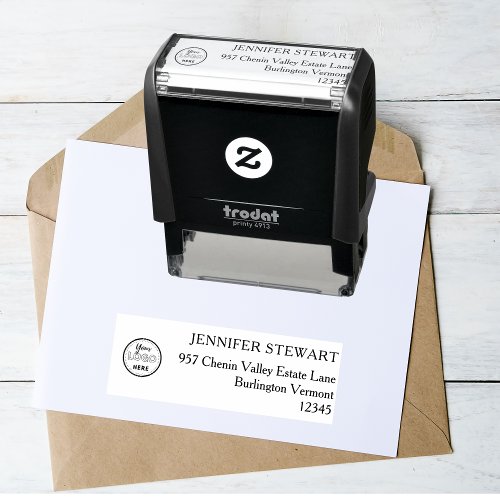 Professional Branding Minimal Logo Return Address Self_inking Stamp