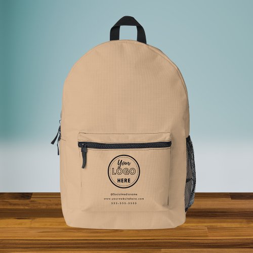 Professional Branding Minimal Rustic Promo Logo Printed Backpack