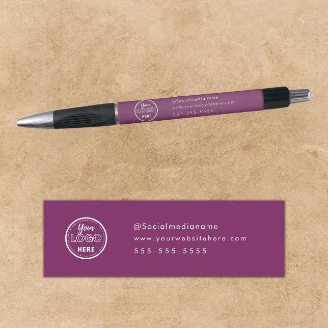 Professional Branding Minimalist Berry Logo Promo Pen | Zazzle