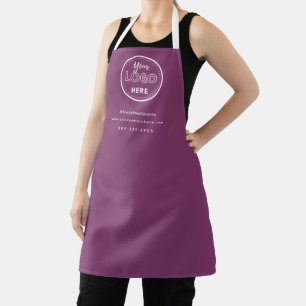 Professional Branding Minimalist Berry Purple Logo Apron